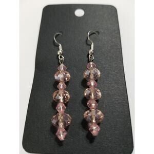 New pink drop beaded pierce earrings shop more combine shipping e28